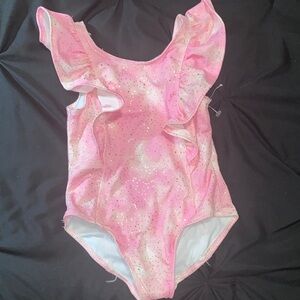 Toddler Pink Sparkle Ruffled One-Piece Swimsuit